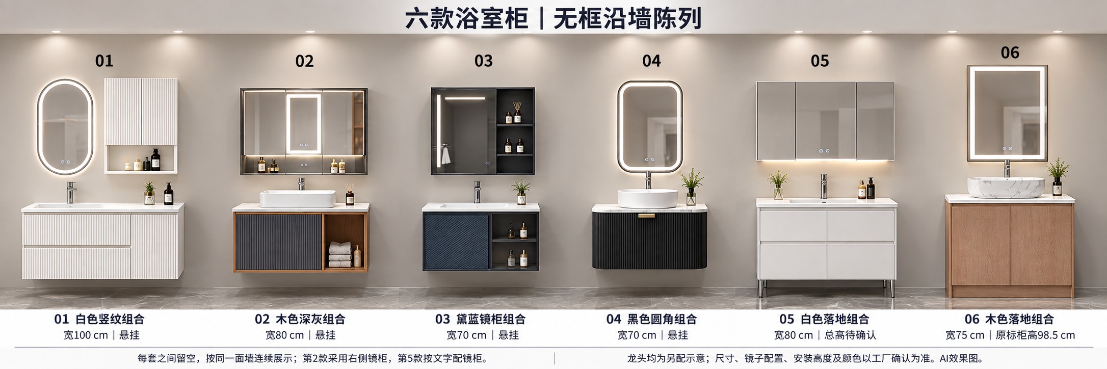 Bathroom cabinet concept combinations